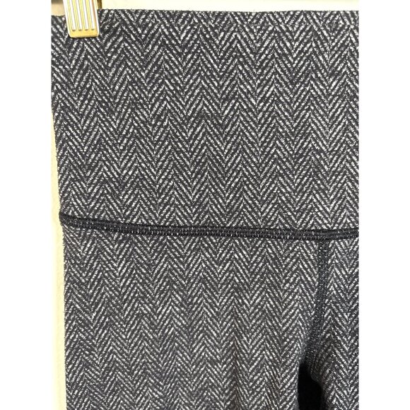 Lululemon Leggings Size 4 Black Gray Herringbone Lounge Comfort Workout Ankle - Picture 4 of 7